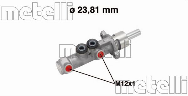 Главный тормозной цилиндр   05-0572   METELLI