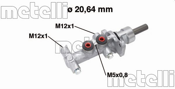 Главный тормозной цилиндр   05-0768   METELLI