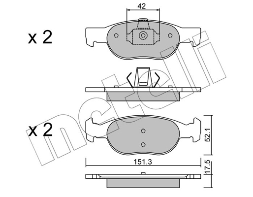 Комплект гальмівних накладок, дискове гальмо   22-0079-1   METELLI