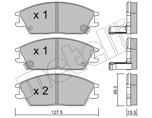 Комплект гальмівних накладок, дискове гальмо   22-0081-1   METELLI