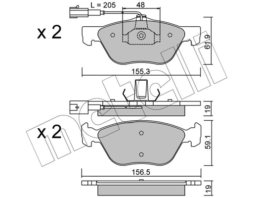 Комплект тормозных колодок, дисковый тормоз   22-0083-0   METELLI