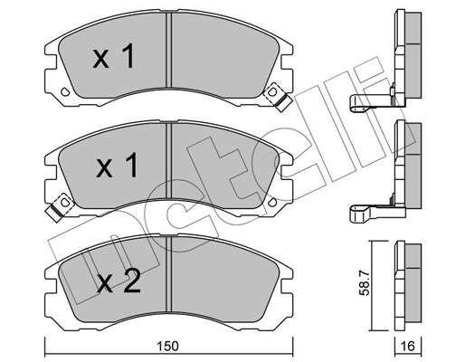 Комплект гальмівних накладок, дискове гальмо   22-0134-0   METELLI