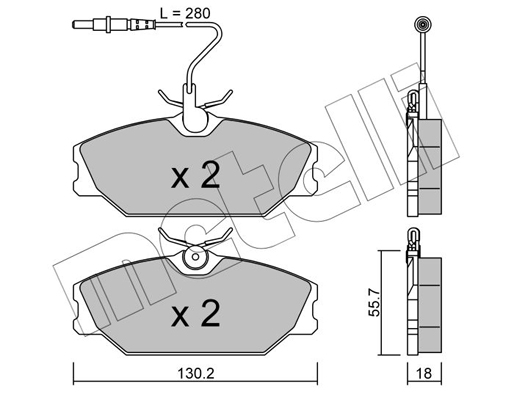 Комплект тормозных колодок, дисковый тормоз   22-0142-0   METELLI