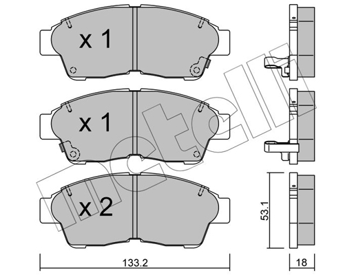 Комплект гальмівних накладок, дискове гальмо   22-0149-0   METELLI