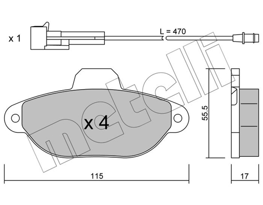 Комплект тормозных колодок, дисковый тормоз   22-0159-0   METELLI