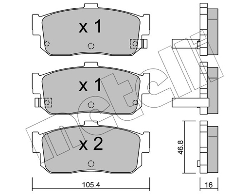 Комплект тормозных колодок, дисковый тормоз   22-0193-1   METELLI