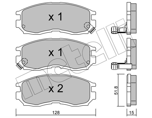 Комплект гальмівних накладок, дискове гальмо   22-0224-0   METELLI