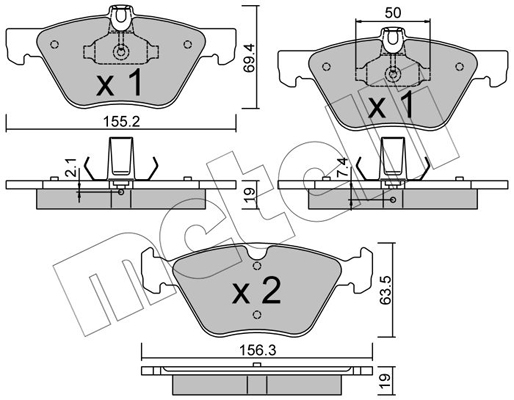 Комплект тормозных колодок, дисковый тормоз   22-0252-1   METELLI