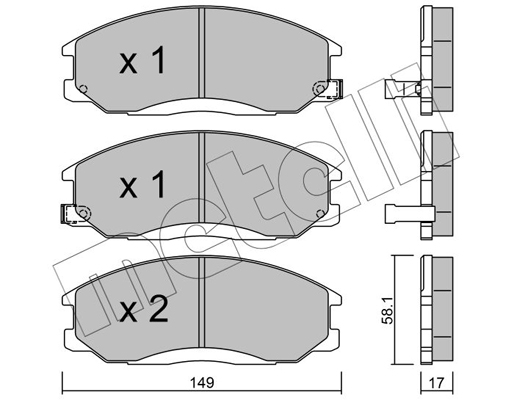 Комплект гальмівних накладок, дискове гальмо   22-0364-0   METELLI