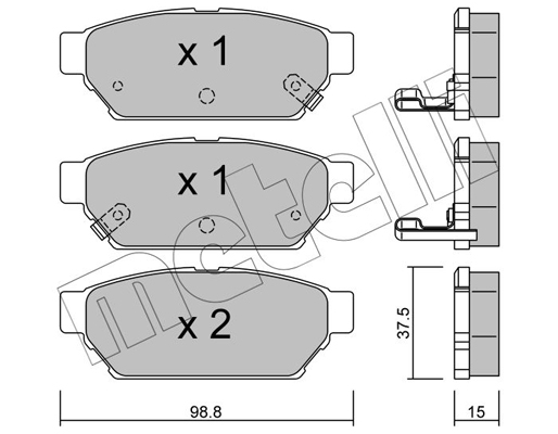 Комплект тормозных колодок, дисковый тормоз   22-0396-0   METELLI