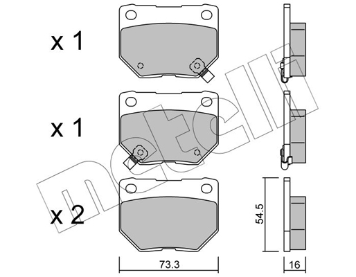 Комплект тормозных колодок, дисковый тормоз   22-0501-0   METELLI