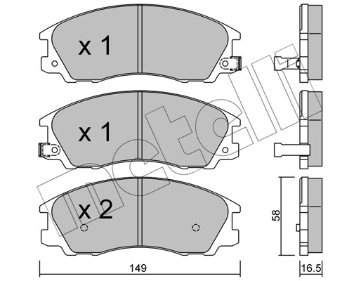 Комплект гальмівних накладок, дискове гальмо   22-0506-0   METELLI