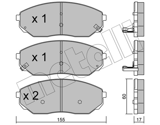 Комплект гальмівних накладок, дискове гальмо   22-0515-0   METELLI