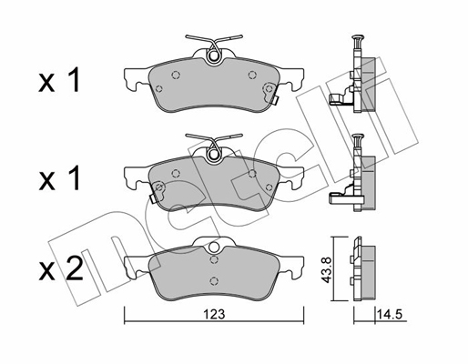 Комплект гальмівних накладок, дискове гальмо   22-0556-1   METELLI