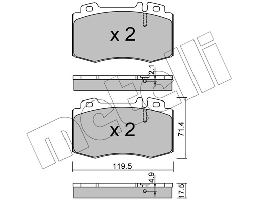 Комплект тормозных колодок, дисковый тормоз   22-0563-5   METELLI