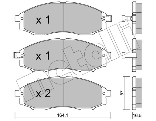 Комплект гальмівних накладок, дискове гальмо   22-0611-0   METELLI