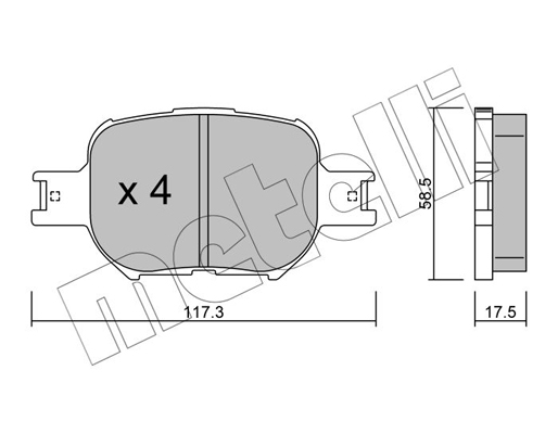 Комплект тормозных колодок, дисковый тормоз   22-0614-0   METELLI