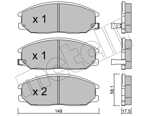 Комплект гальмівних накладок, дискове гальмо   22-0632-0   METELLI