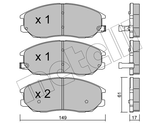 Комплект тормозных колодок, дисковый тормоз   22-0633-0   METELLI