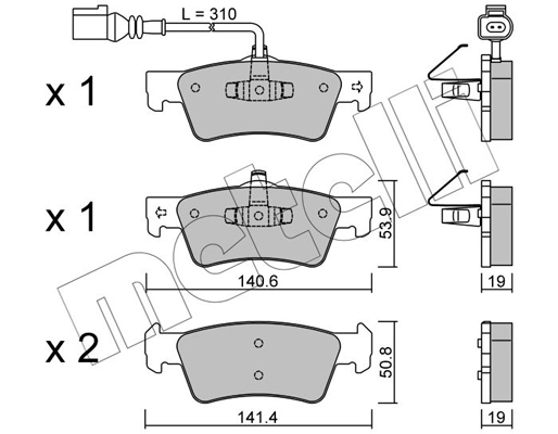 Комплект тормозных колодок, дисковый тормоз   22-0661-1   METELLI