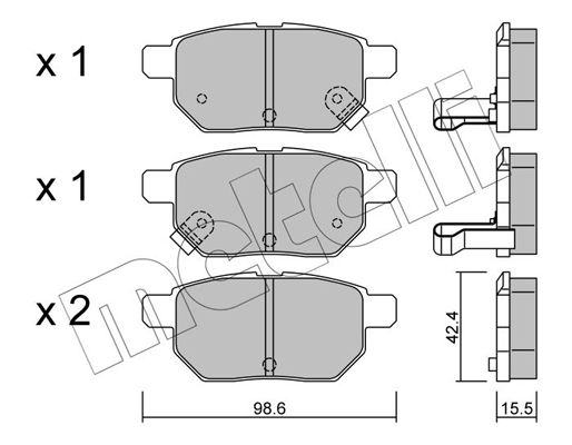 Комплект гальмівних накладок, дискове гальмо   22-0746-0   METELLI