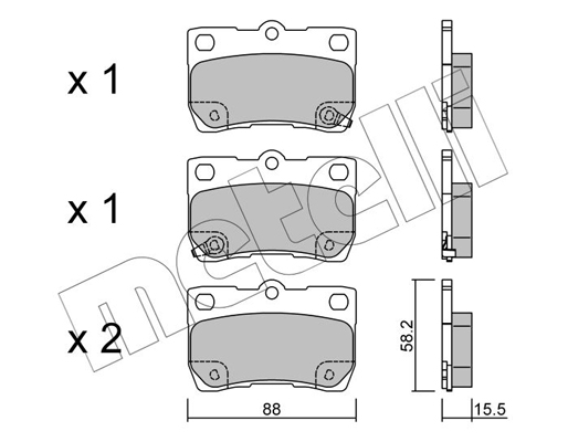 Комплект тормозных колодок, дисковый тормоз   22-0761-0   METELLI