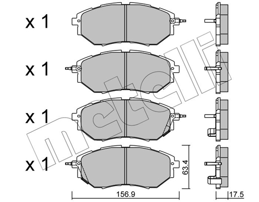 Комплект тормозных колодок, дисковый тормоз   22-0763-0   METELLI