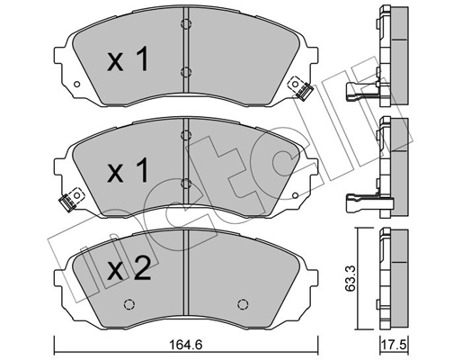 Комплект гальмівних накладок, дискове гальмо   22-0785-0   METELLI