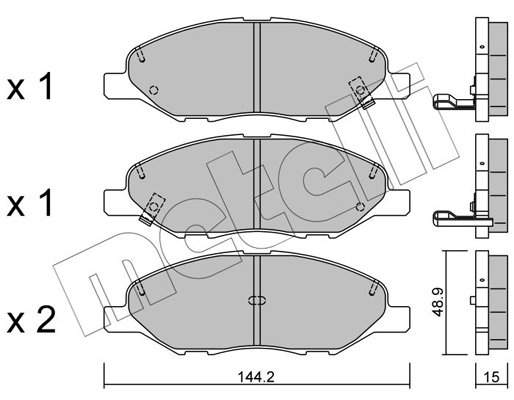 Комплект тормозных колодок, дисковый тормоз   22-0811-0   METELLI