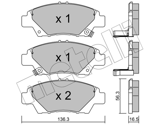 Комплект тормозных колодок, дисковый тормоз   22-0865-0   METELLI