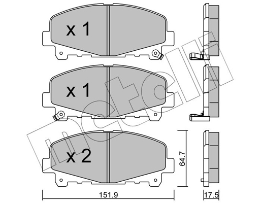 Комплект гальмівних накладок, дискове гальмо   22-0867-0   METELLI