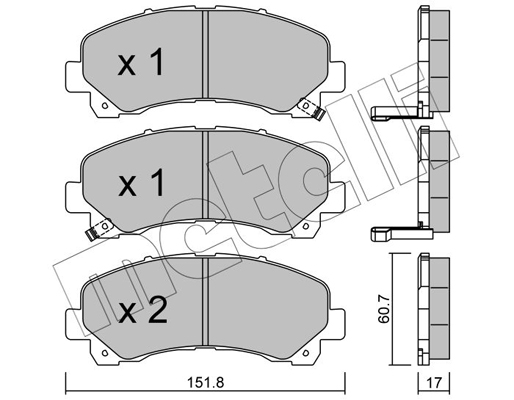 Комплект гальмівних накладок, дискове гальмо   22-0902-0   METELLI