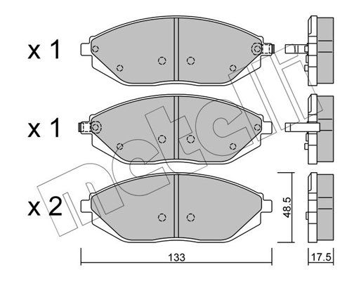 Комплект гальмівних накладок, дискове гальмо   22-0908-0   METELLI