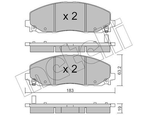 Комплект гальмівних накладок, дискове гальмо   22-0946-0   METELLI