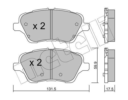 Комплект тормозных колодок, дисковый тормоз   22-0976-0   METELLI