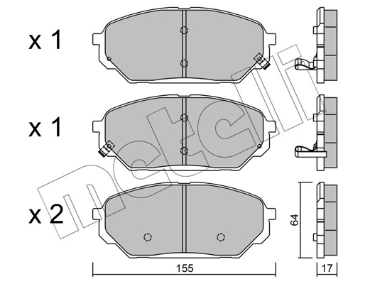 Комплект тормозных колодок, дисковый тормоз   22-0999-0   METELLI