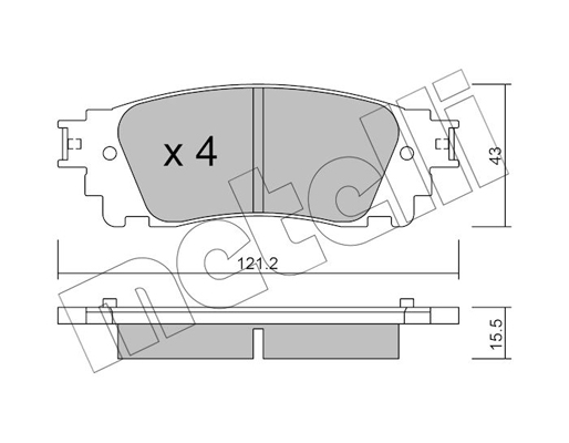 Комплект гальмівних накладок, дискове гальмо   22-1041-0   METELLI