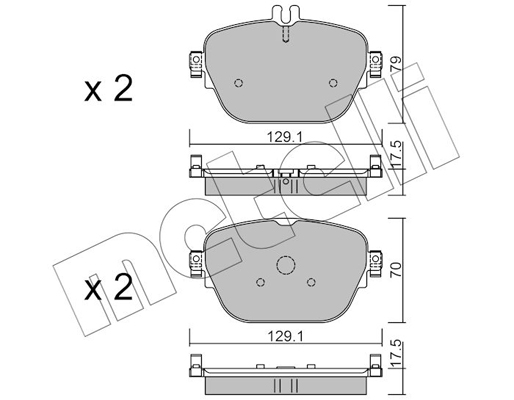 Комплект тормозных колодок, дисковый тормоз   22-1138-0   METELLI