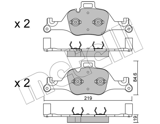 Комплект гальмівних накладок, дискове гальмо   22-1145-0   METELLI