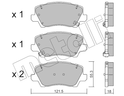 Комплект гальмівних накладок, дискове гальмо   22-1165-0   METELLI