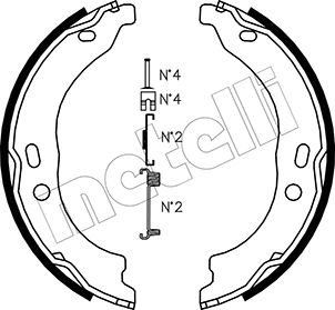 Комплект гальмівних колодок, стоянкове гальмо   53-0095K   METELLI