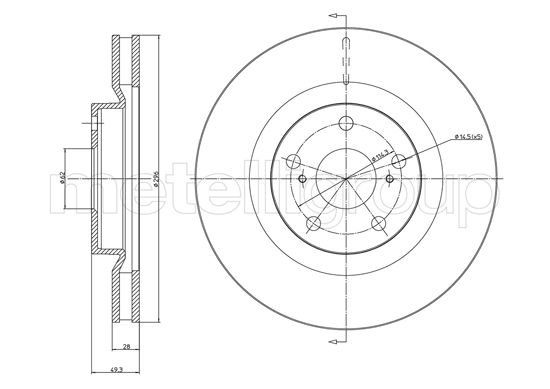 Гальмівний диск   23-0946C   METELLI