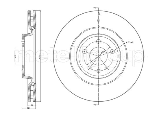 Тормозной диск   23-1250C   METELLI
