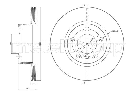 Гальмівний диск, METELLI 23-1367C Гальмівний диск, METELLI 23-1367C