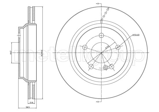 Гальмівний диск   23-1727C   METELLI