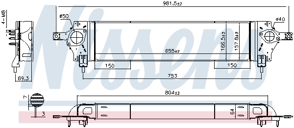 Охолоджувач наддувального повітря 96580 NISSENS #5