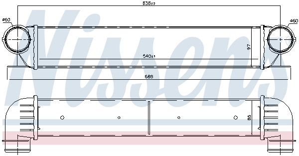 Охолоджувач наддувального повітря 96726 NISSENS #4