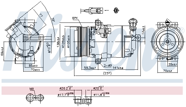 Компрессор, кондиционер 890006 NISSENS #4