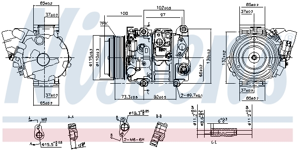 Компрессор, кондиционер 890143 NISSENS #4