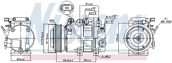Компрессор, кондиционер 890151 NISSENS #6